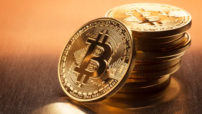 San Diego, California, Nov 17th 2015: The bit coin was invented by Satoshi Nakamoto in 2008 as a digital form of money but no one truly knows who Satoshi Nakamoto is.