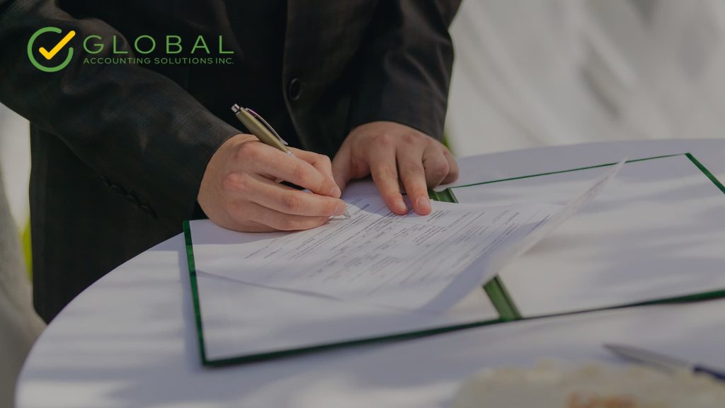 A business professional filling out a Las Vegas Business License Application