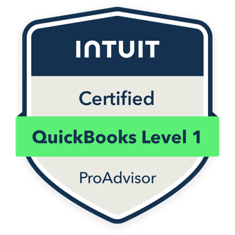 QuickBooks ProAdvisor level 1 badge